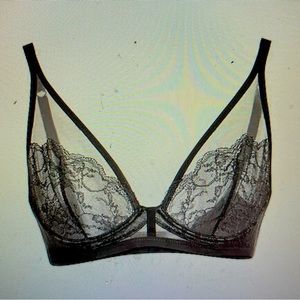 Gray French Lace Maison Lejaby Bra 34 C Brand New